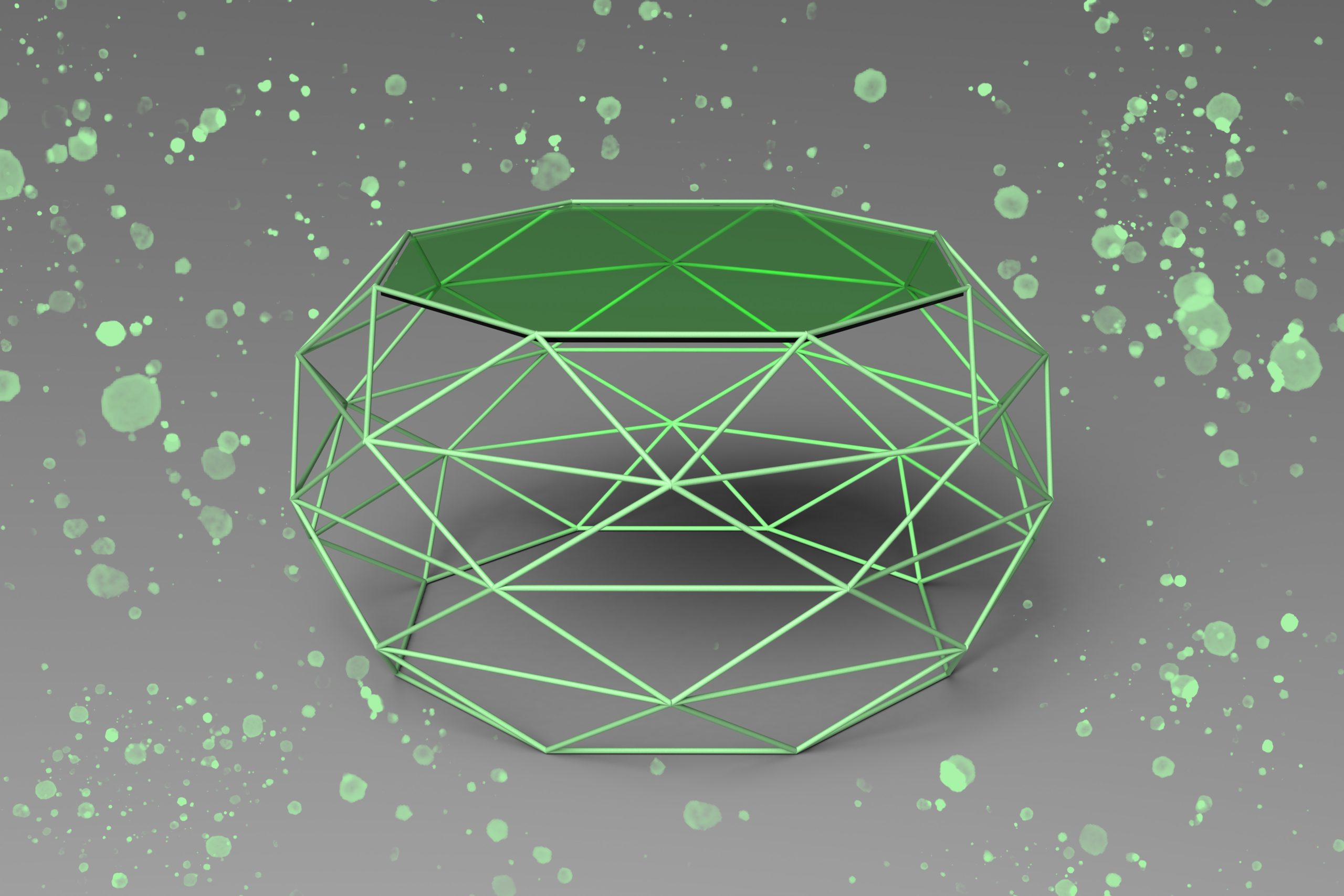 1 Table basse verte claire peinture
